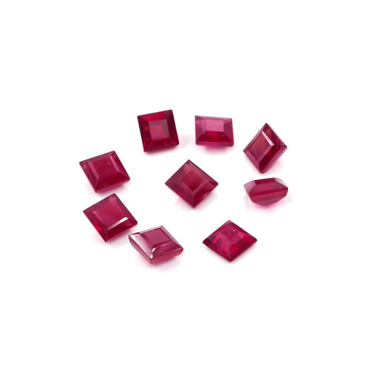 Natural Bangkok Ruby Calibrated Squares | 6mm & 7mm