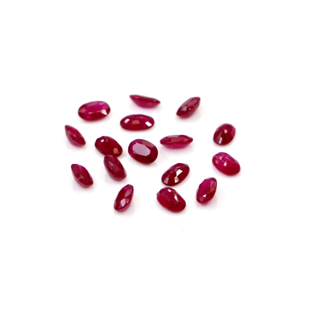 Natural Untreated Mozambique Ruby Calibrated Ovals | 3x5mm & 4x6mm