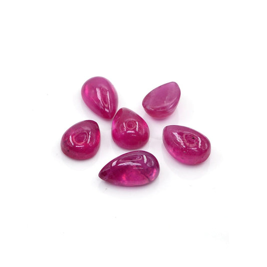 Natural Bangkok Ruby Calibrated Cabochon Pears | 5x7mm & 6x8mm