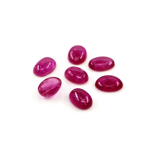 Natural Bangkok Ruby Calibrated Cabochon Ovals | 5x7mm & 6x8mm