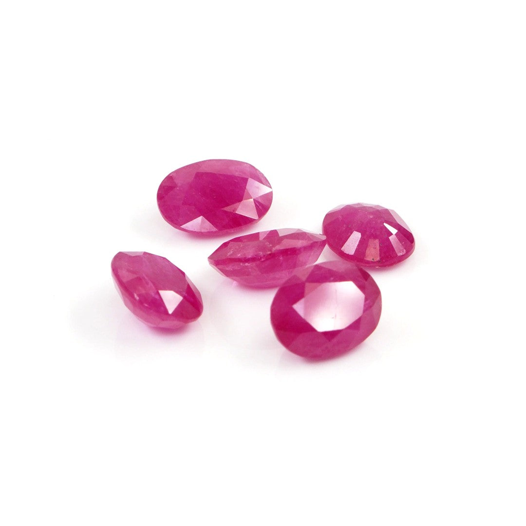 Natural Untreated Mozambique Ruby Calibrated Ovals | 5x9mm & 6x10mm
