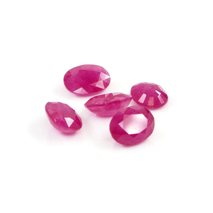 Natural Untreated Mozambique Ruby Calibrated Ovals | 5x9mm & 6x10mm