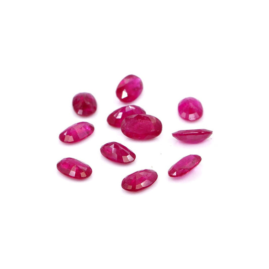 Natural Untreated Mozambique Ruby Calibrated Ovals | 3x5mm & 4x6mm