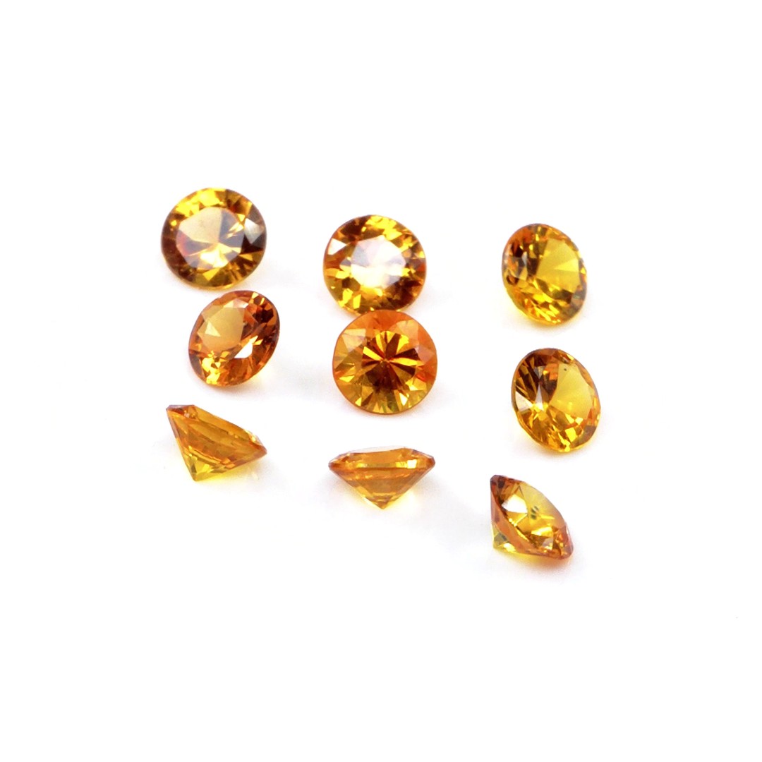 Natural Untreated Orange Sapphire Calibrated Rounds | 3mm & 3.5mm