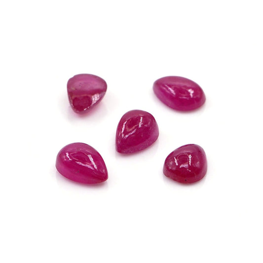 Natural Bangkok Ruby Calibrated Cabochon Pears | 3x5mm & 4x6mm
