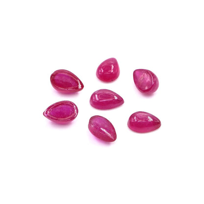 Natural Bangkok Ruby Calibrated Cabochon Pears | 3x5mm & 4x6mm