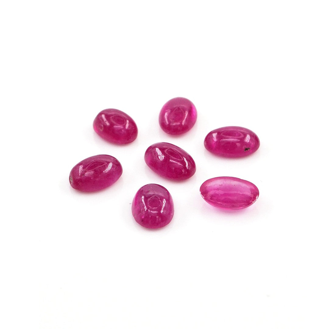 Natural Bangkok Ruby Calibrated Cabochon Ovals | 3x5mm & 4x6mm