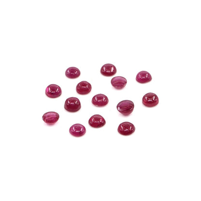 Natural Bangkok Ruby Calibrated Cabochon Rounds | 4mm & 4.5mm