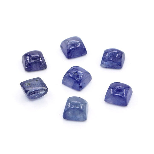 Natural Bangkok Blue Sapphire Calibrated Cabochon Squares | 5mm & 6mm