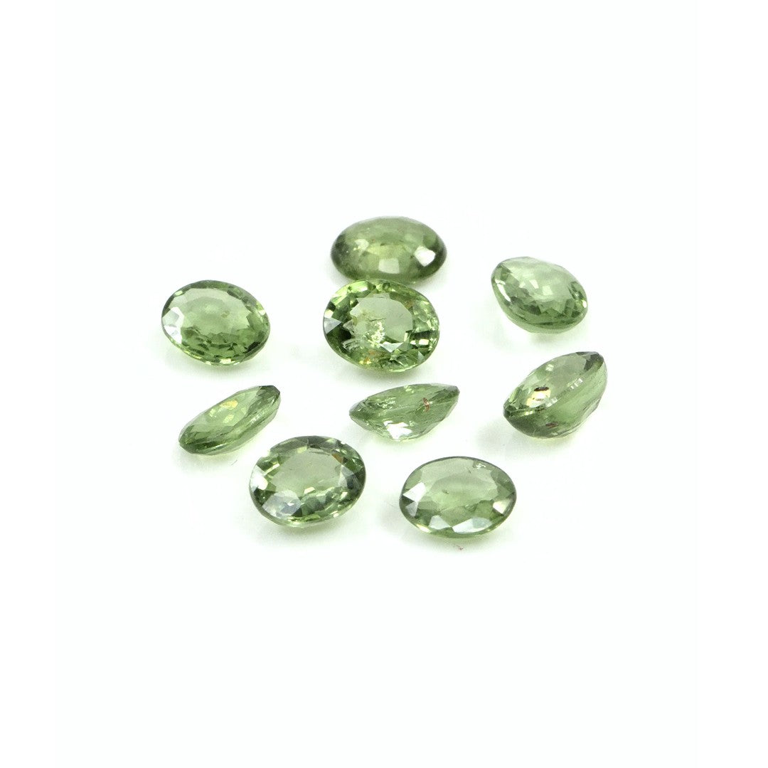 Natural Untreated Green Sapphire Calibrated Ovals | 3x4mm & 4x6mm