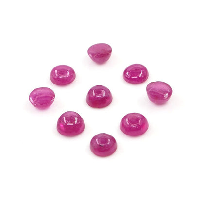 Natural Bangkok Ruby Calibrated Cabochon Rounds | 4mm & 4.5mm