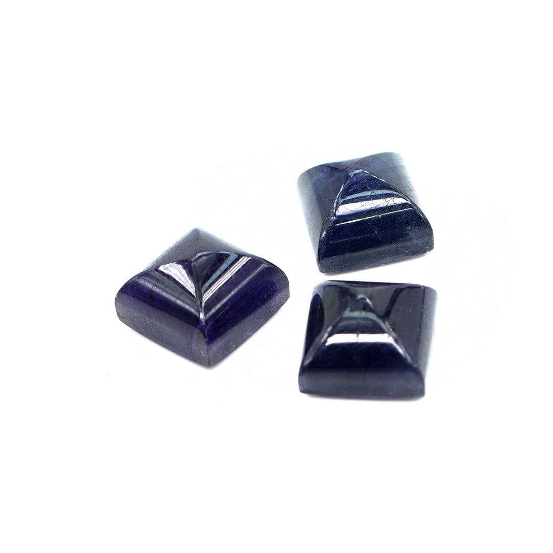Natural Bangkok Blue Sapphire Calibrated Cabochon Squares | 11mm & 12mm