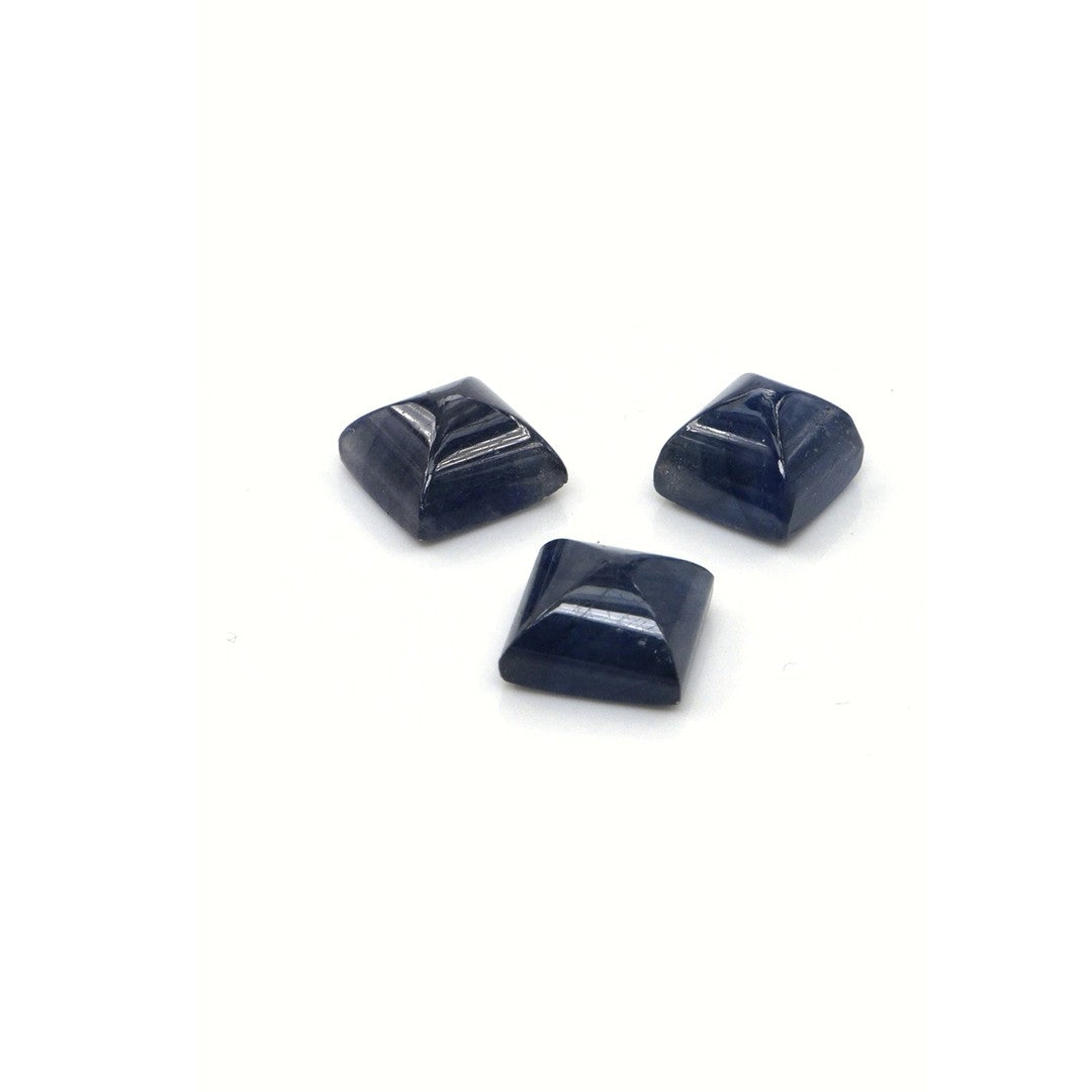 Natural Bangkok Blue Sapphire Calibrated Cabochon Squares | 9mm & 10mm