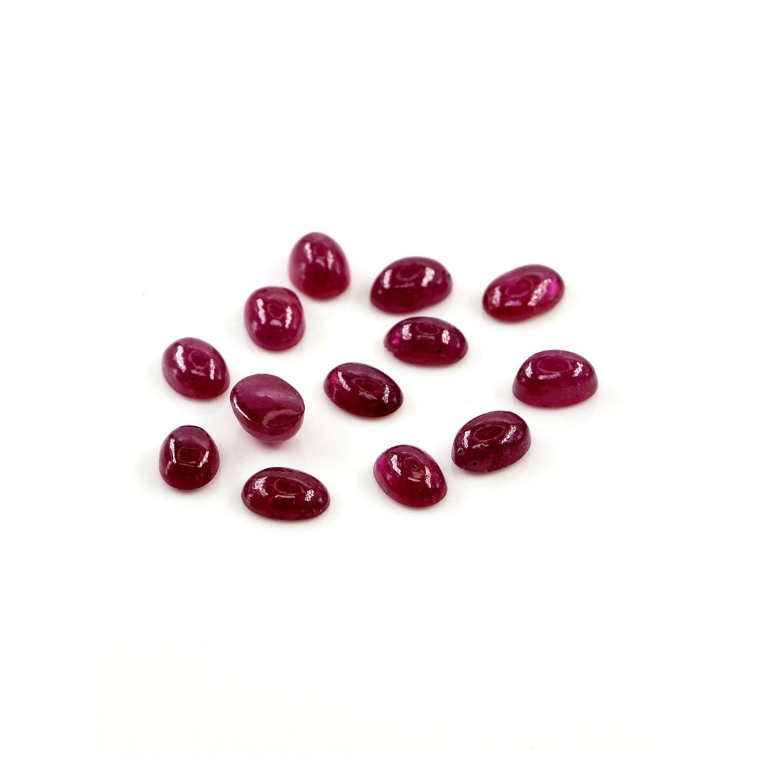 Natural Bangkok Ruby Calibrated Cabochon Ovals | 3x5mm & 4x6mm