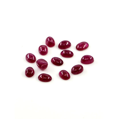 Natural Bangkok Ruby Calibrated Cabochon Ovals | 3x5mm & 4x6mm