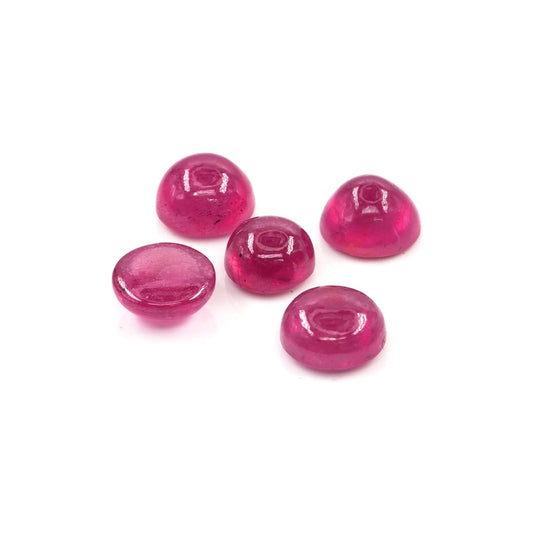 Natural Bangkok Ruby Calibrated Cabochon Rounds | 9mm & 10mm