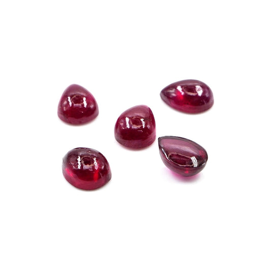 Natural Bangkok Ruby Calibrated Cabochon Pears | 5x7mm & 6x8mm