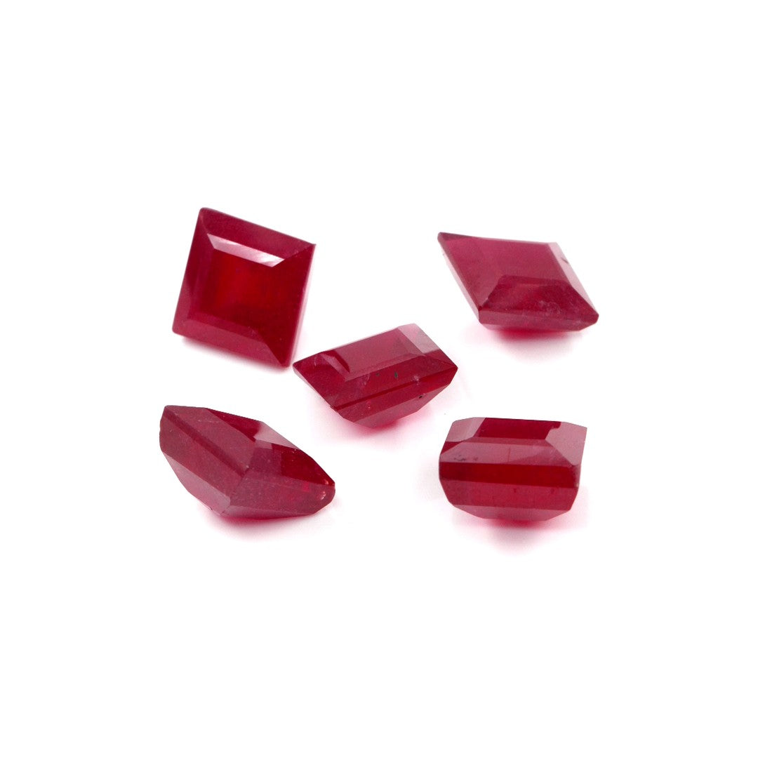 Natural Bangkok Ruby Calibrated Squares | 6mm & 7mm