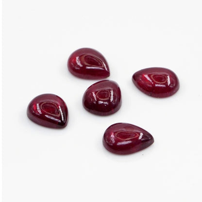 Natural Bangkok Ruby Calibrated Cabochon Pears | 5x7mm & 6x8mm
