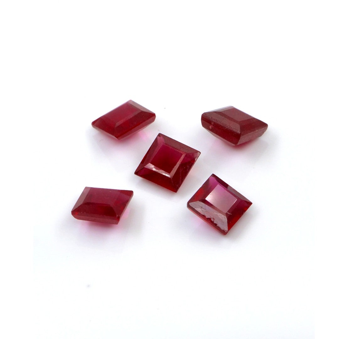 Natural Bangkok Ruby Calibrated Squares | 10mm & 11mm