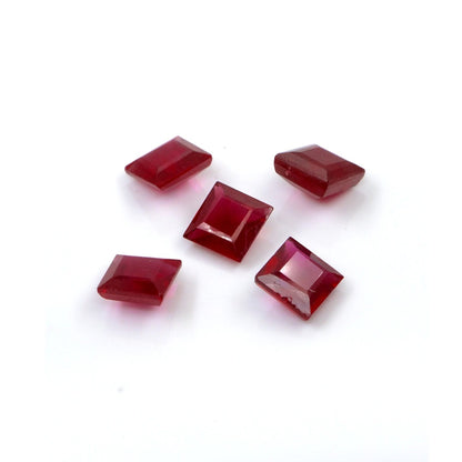 Natural Bangkok Ruby Calibrated Squares | 10mm & 11mm