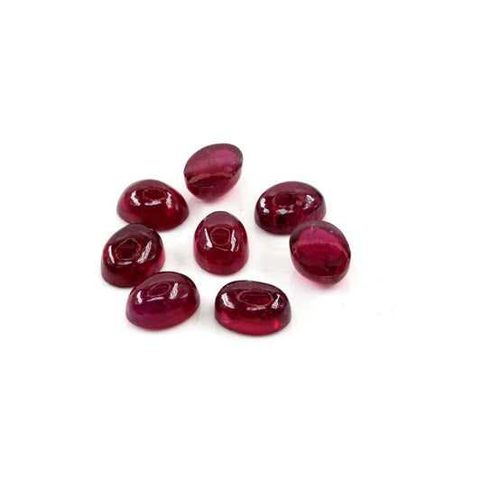 Natural Bangkok Ruby Calibrated Cabochon Ovals | 5x7mm & 6x8mm