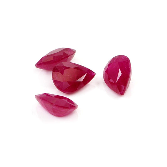 Natural Untreated Mozambique Ruby Calibrated Pears | 5x7mm & 6x8mm
