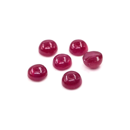 Natural Bangkok Ruby Calibrated Cabochon Rounds | 5mm & 6mm
