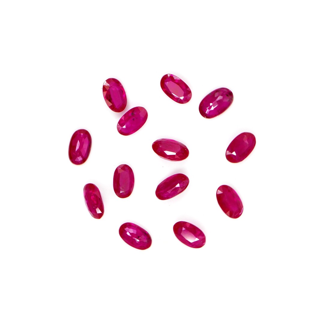 Natural Untreated Mozambique Ruby Calibrated Ovals | 3x5mm & 4x6mm