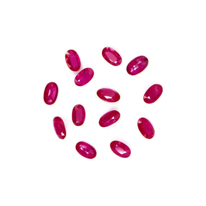 Natural Untreated Mozambique Ruby Calibrated Ovals | 3x5mm & 4x6mm