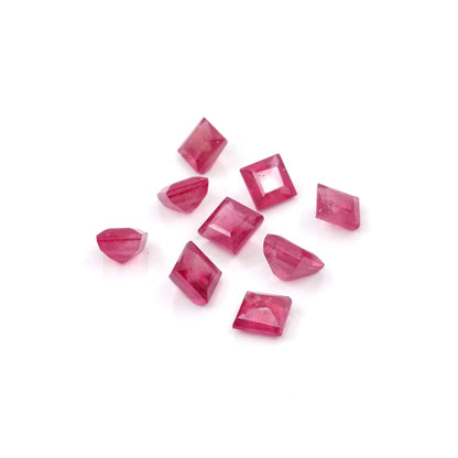 Natural Bangkok Ruby Calibrated Squares | 4mm & 5mm