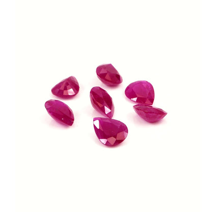 Natural Untreated Mozambique Ruby Calibrated Pears | 5x7mm & 6x8mm