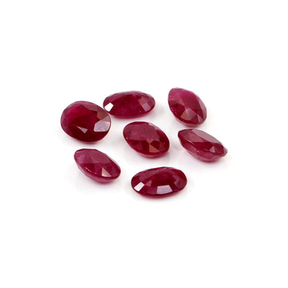 Natural Untreated Mozambique Ruby Calibrated Ovals | 5x7mm & 6x8mm