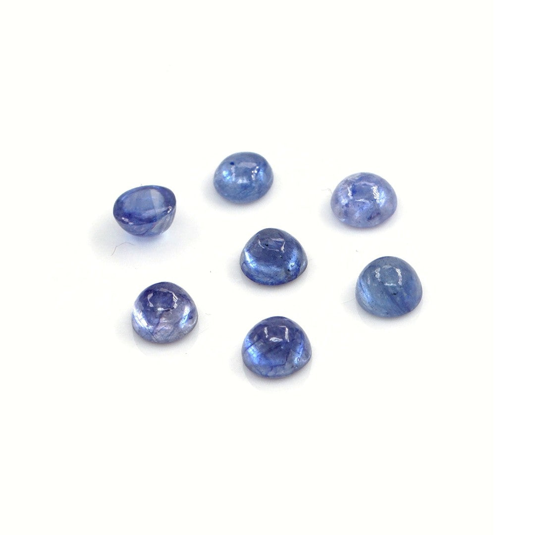 Natural Bangkok Blue Sapphire Calibrated Cabochon Rounds | 4mm & 5mm