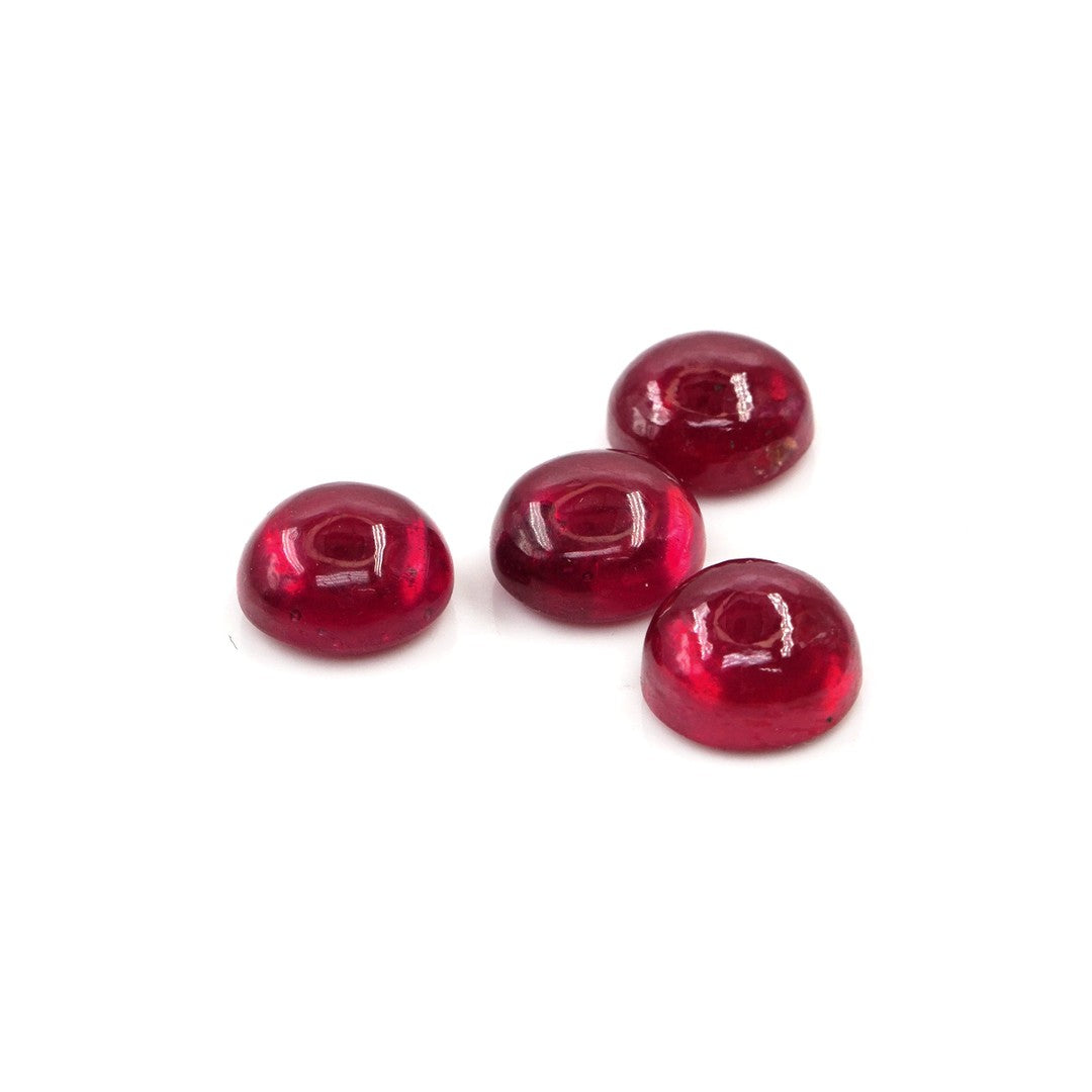 Natural Bangkok Ruby Calibrated Cabochon Rounds | 7mm & 8mm