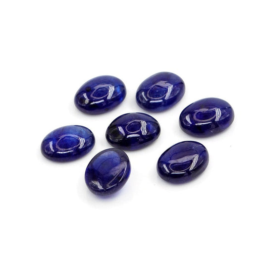 Natural Bangkok Blue Sapphire Calibrated Cabochon Ovals | 9x11mm & 10x12mm