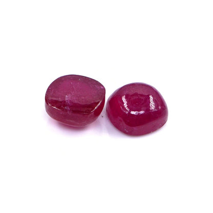 Natural Bangkok Ruby Calibrated Cabochon Cushions | 7mm & 8mm