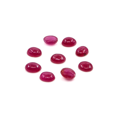 Natural Bangkok Ruby Calibrated Cabochon Ovals | 3x4mm & 4x5mm