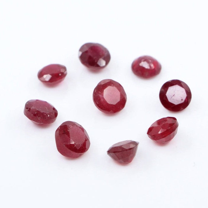 Natural Bangkok Ruby Calibrated Rounds | 3mm & 4mm
