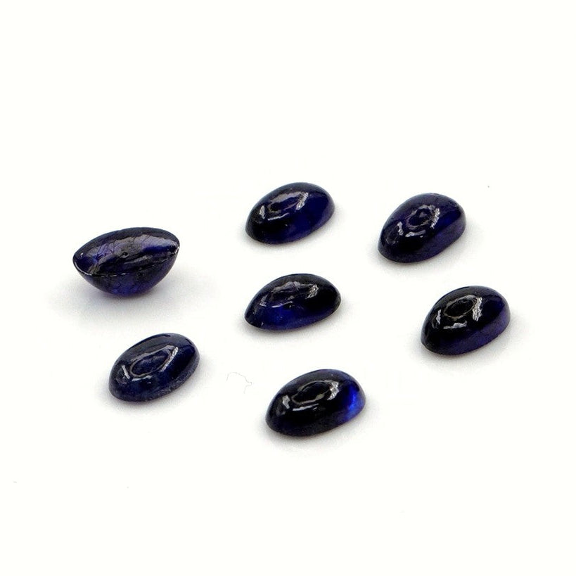 Natural Bangkok Blue Sapphire Calibrated Cabochon Ovals | 3x5mm & 4x6mm