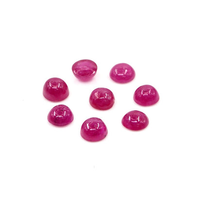 Natural Bangkok Ruby Calibrated Cabochon Rounds | 5mm & 6mm