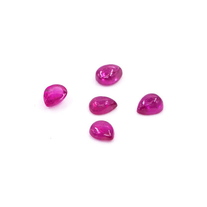 Natural Bangkok Ruby Calibrated Cabochon Pears | 3x5mm & 4x5mm