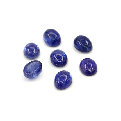 Natural Bangkok Blue Sapphire Calibrated Cabochon Ovals | 5x7mm & 6x8mm