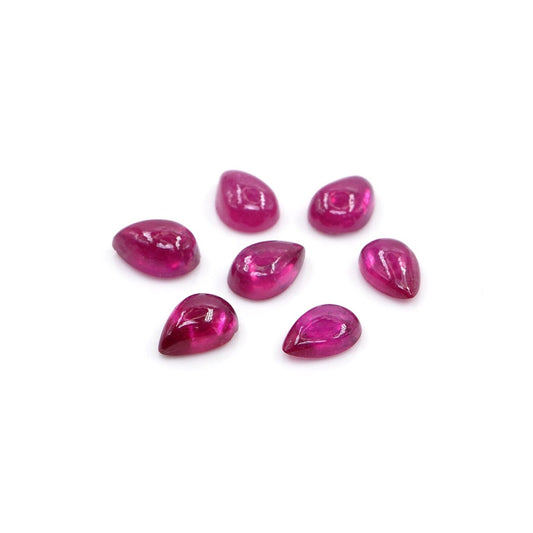 Natural Bangkok Ruby Calibrated Cabochon Pears | 3x5mm & 4x6mm