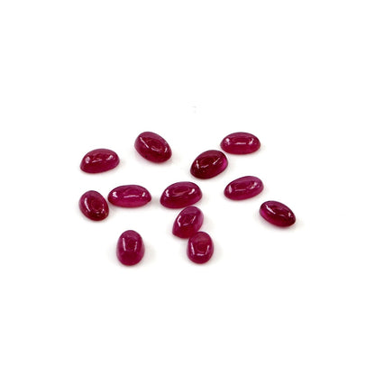 Natural Bangkok Ruby Calibrated Cabochon Ovals | 3x5mm & 4x6mm