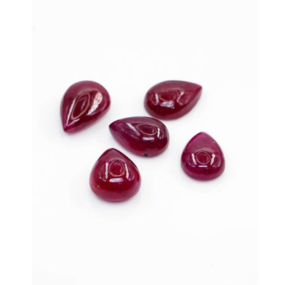 Natural Bangkok Ruby Calibrated Cabochon Pears | 9x13mm & 10x14mm