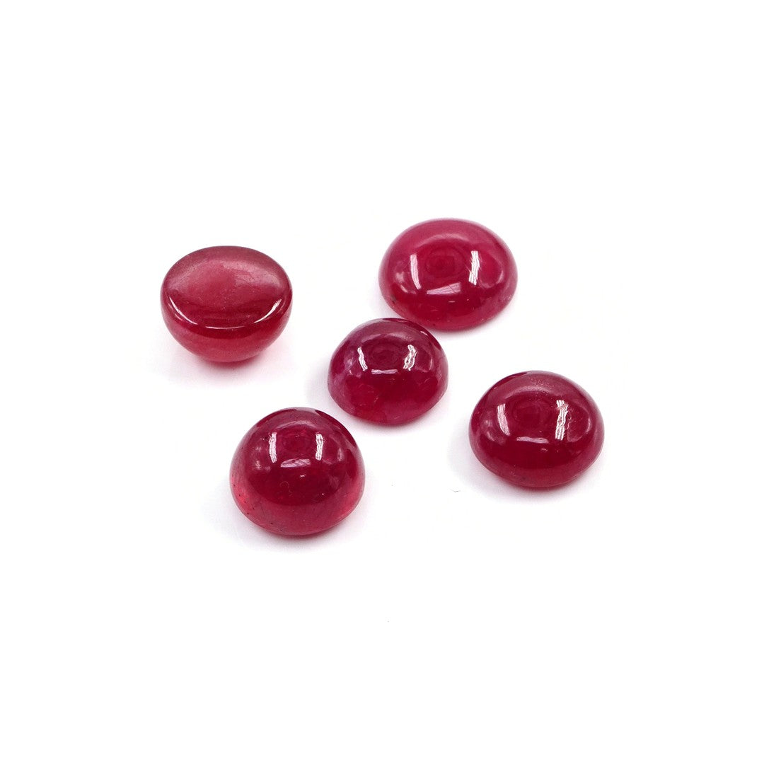 Natural Bangkok Ruby Calibrated Cabochon Rounds | 9mm & 10mm