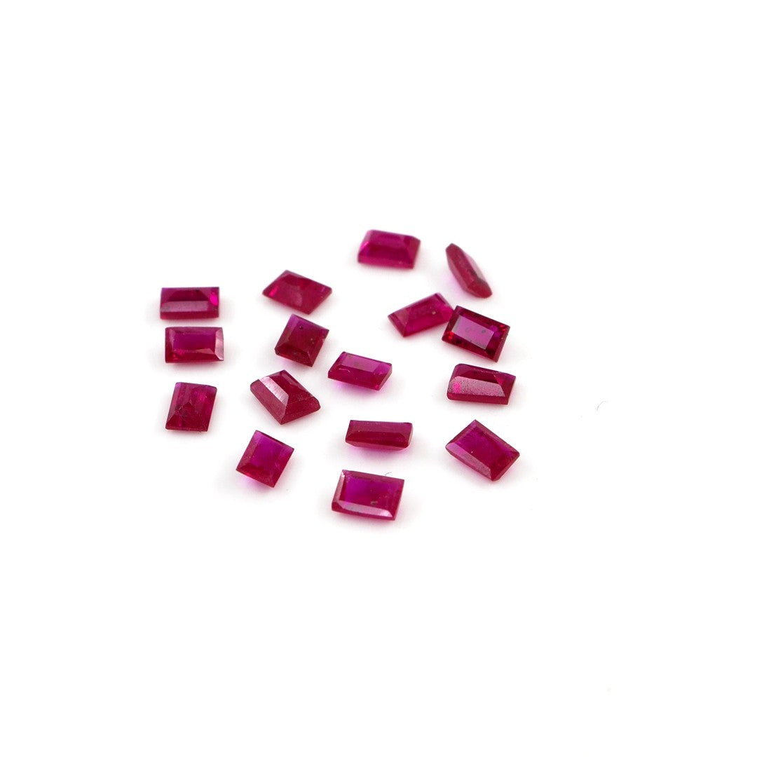 Natural Untreated Mozambique Ruby Calibrated Baguettes | 2x3mm & 3x4mm