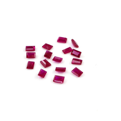 Natural Untreated Mozambique Ruby Calibrated Baguettes | 2x3mm & 3x4mm
