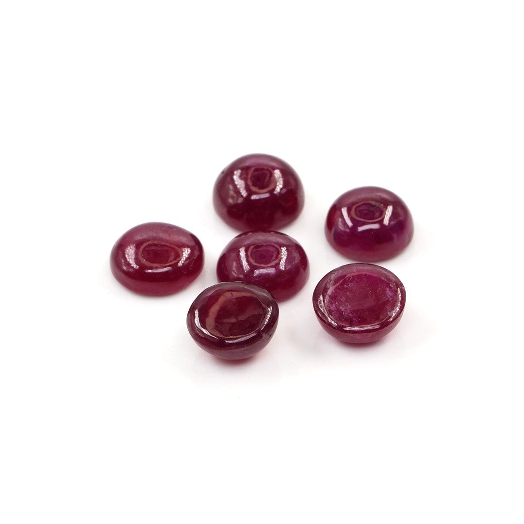 Natural Bangkok Ruby Calibrated Cabochon Rounds | 9mm & 10mm